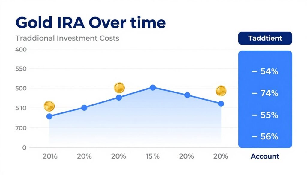 Chart showing Gold IRA costs over time compared to traditional investments