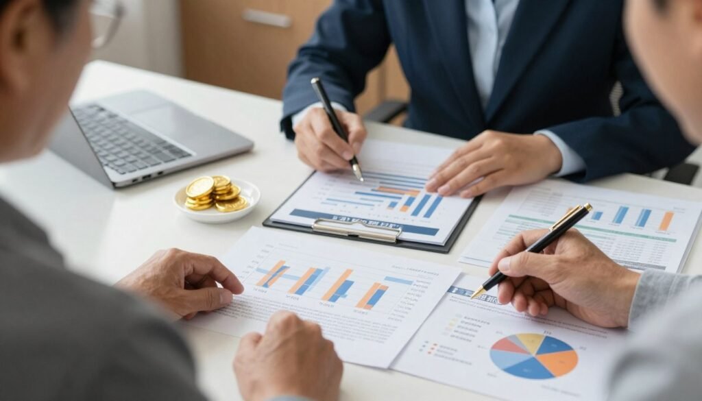 Retirement planning session showing gold vs stocks allocation strategies