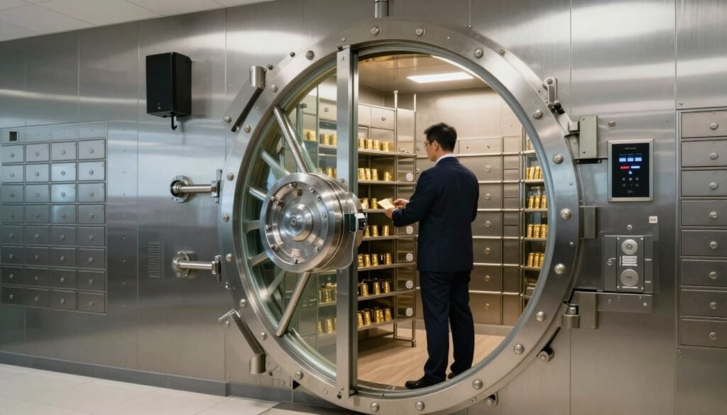 Secure vault storage facility for precious metals