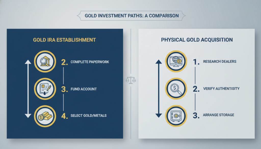 Step-by-step guide for setting up Gold IRA vs buying Physical Gold